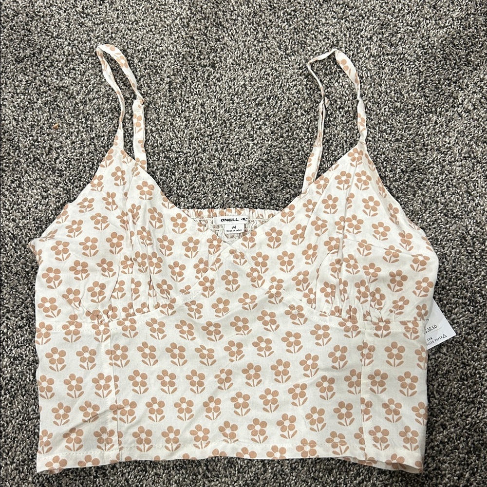 Oneill Cream and Tan Floral Top